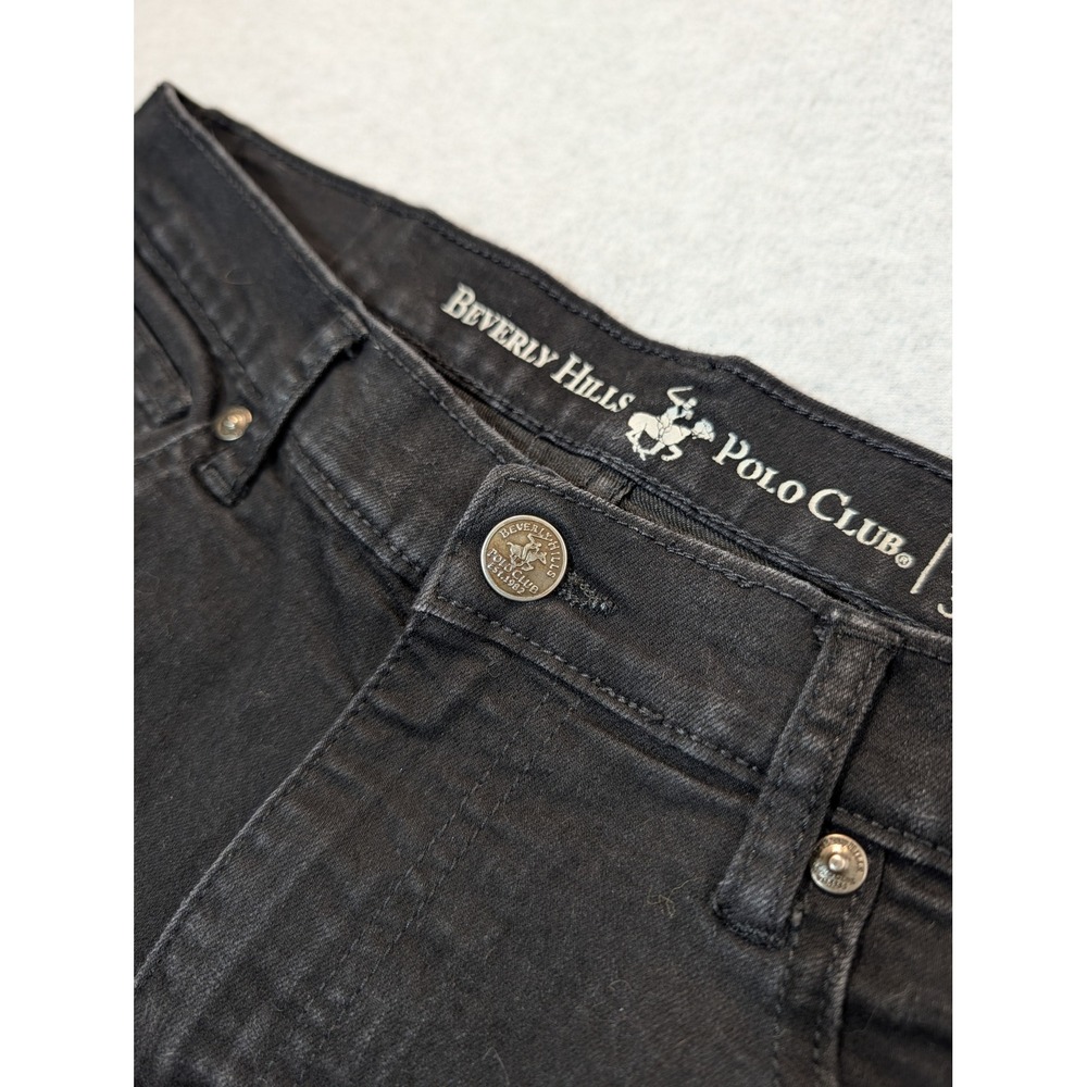 Beverly Hills Polo Club Mens Black Slim Straight Jeans 34x30 Stretch Denim - Picture 5 of 12